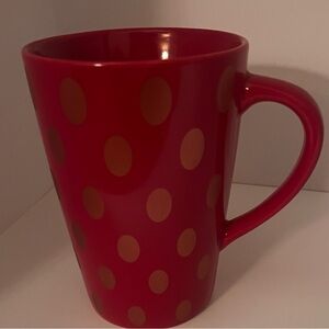 Starbucks Red and Gold Polka Dot Mug